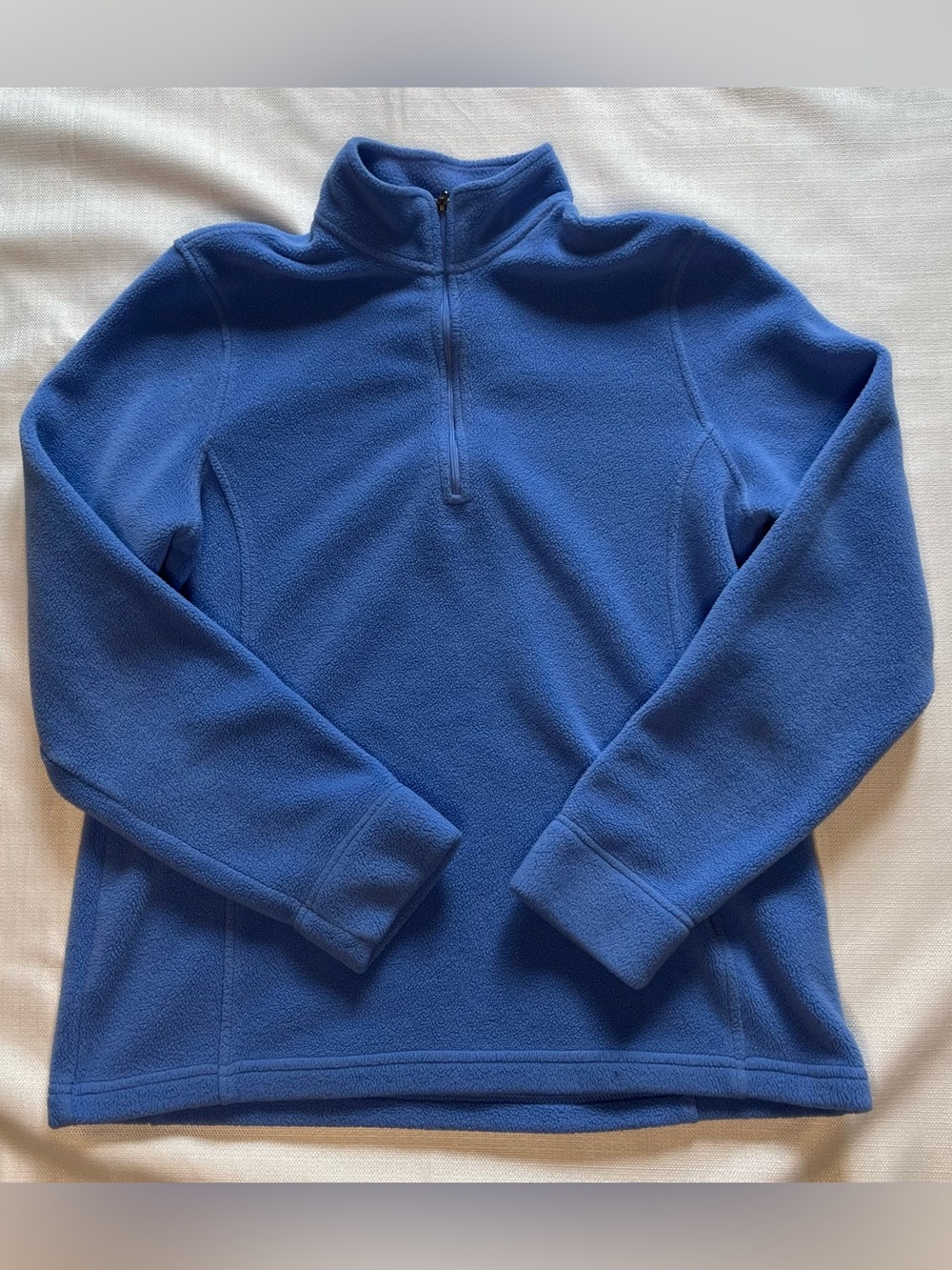 L.L. Bean Fleece Top Blue Quarter Zip Mock Neck Gorpcore Trailcore Après Ski - Picture 1 of 8